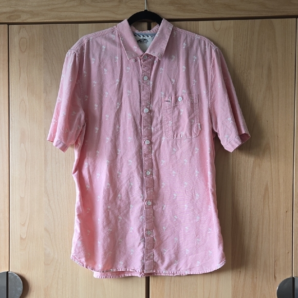 Vans Other - Vans Light Pink Casual Button Down Shirt, Palm Tree Print, VGUC, XL, 100% Cotton